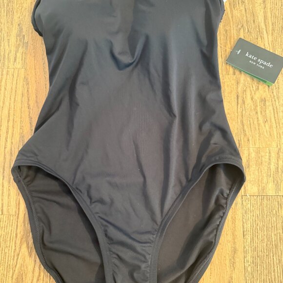 NWT KATE SPADE PEARL STRAP ONE PIECE SWIMSUIT SWIMWEAR BLACK XS $178 - Picture 6 of 8